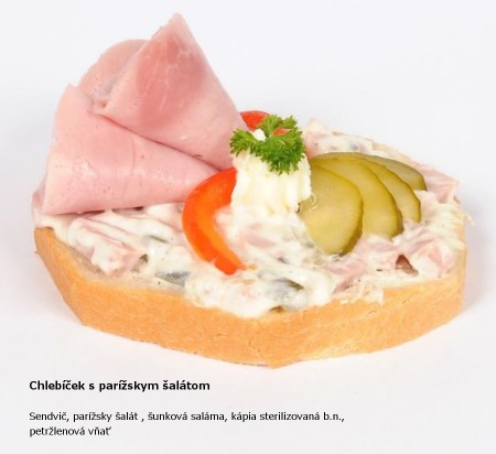 Chlebíček s parížskym šalátom svetlý 1,40 €